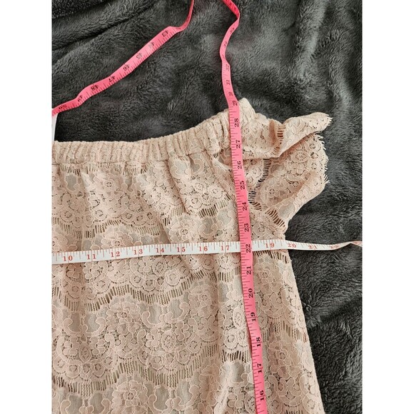 Signature Studio Pink Lace Off Shoulder Dress Size M NWT STYLE STFDK6385 - Picture 4 of 4
